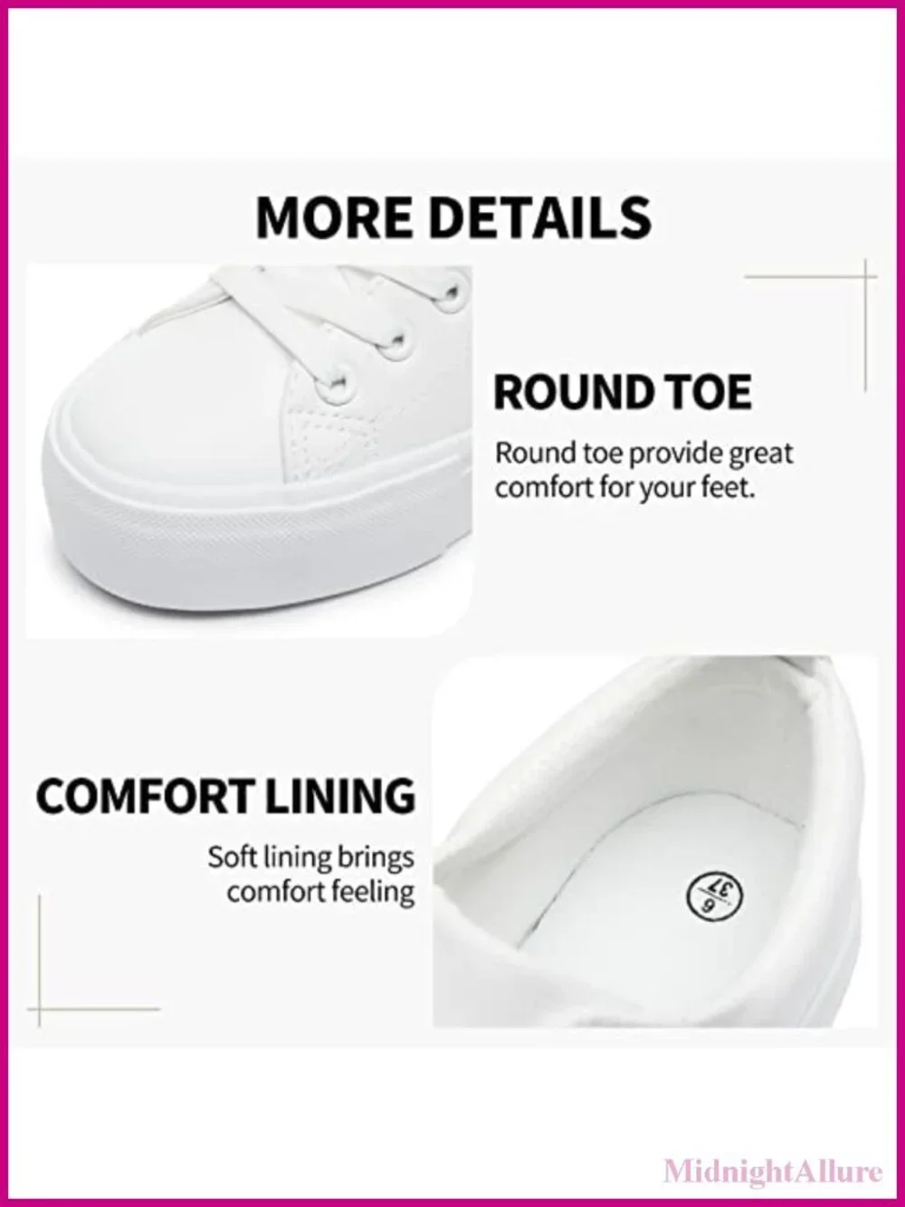 Platform Sneakers for Women PU Leather Slip Resistant Lace-Up Low Top